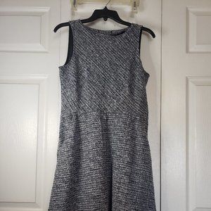 Super cute black white silver tweed dress with pockets
